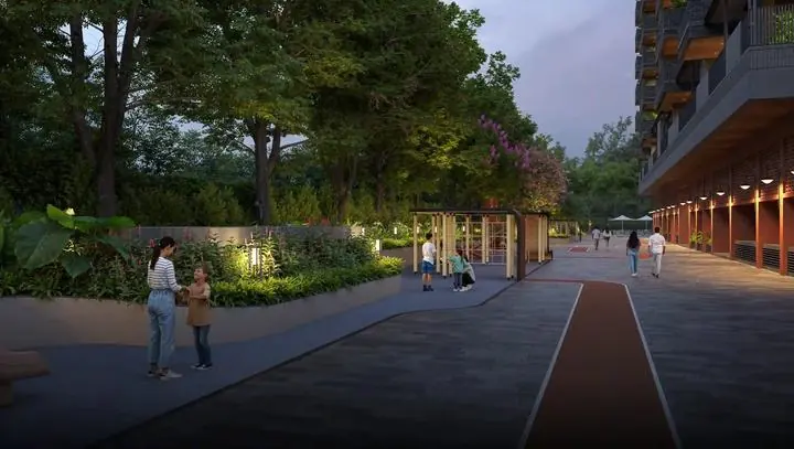 Assetz Muse & Maison: Landscaped walkway and jogging track